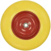 Pricenet Kruiwagenwiel Pu/staal 16 Inch Geel/rood