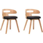 vidaXL Eetkamerstoelen 2 st gebogen hout en kunstleer