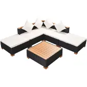 vidaXL Loungeset poly rattan HKC zwart 15-delig online kopen