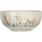 Clayre & Eef Soepkom Ø 14 cm Wit Keramiek Rond Hert Serveerkom Wit Serveerkom