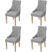 vidaXL Eetkamerstoelen 4 stuks lichtgrijs stof online kopen