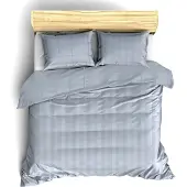 De Witte Lietaer Dekbedovertrek Katoen Satijn Zygo - Hotelmaat - 260 x 240 cm - Blauw