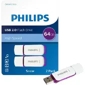 Philips USB 2.0 2-Pack 64GB Snow Edition Magic Purple