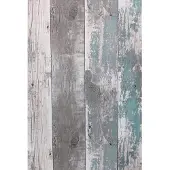 Overig Vliesbehang Planken 68616 - Grijs - Turquoise - 10,05m X 53cm
