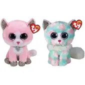 TY - Knuffel - Beanie Buddy - Fiona Pink Cat & Opal Cat