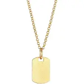 KUZZOI - KUZZOI Halsketting Menselijke Merk Militaire Plaat Geborsteld Trend Massief in 925 Sterling Zilver Gold Plated Herensieraden Heren