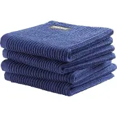 DDDDD vaatdoek Basic blauw 30x30cm 4st blauw Katoen Schoonmaakdoek