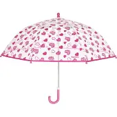 Playshoes kinderparaplu Hartjes meisjes 70 cm transparant/roze