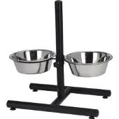 Dogs Collection Topmast RVS Voerbakken op Standaard - 25 cm - Zwart Gecoat - Voor Honden Tussen 25-50 KG