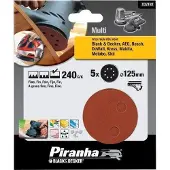 Piranha Schuurschijf excentrische schuurmachine 125mm, 240K 5 stuks X32182