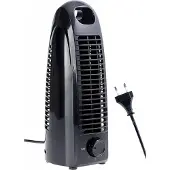 HomeShopXL 2 Mini Bureau Ventilator op Netstroom – Compacte Tafelventilator 230V – Stil & Ruimtebesparend – Zwart – Voor Thuis & Kantoor [51107]