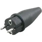 Nobrand Schuko stekker | (Randaarde/Penaarde, 16 A, Rubber, Zwart)