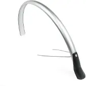 Eurofender Achterspatbord 28" - Zilver - Inclusief Stang en Spatlap - 46 mm Breed