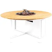 Cosi Loft 120 round white frame with teak top