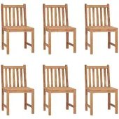 vidaXL Tuinstoelen 6 st massief teakhout