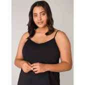 Base Level Curvy onderjurk Yanira met verstelbare bandjes zwart female | Maat: 50