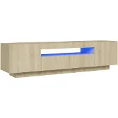 vidaXL Tv-meubel met LED-verlichting 160x35x40 cm sonoma eikenkleurig