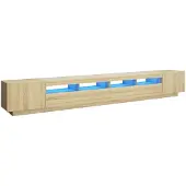vidaXL Tv-meubel met LED-verlichting 300x35x40 cm sonoma eikenkleurig