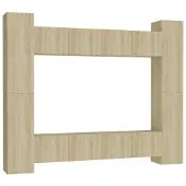 vidaXL 8-delige Tv-meubelset bewerkt hout sonoma eikenkleurig