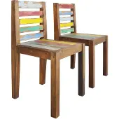 vidaXL Eetkamerstoelen 2 st massief gerecycled hout