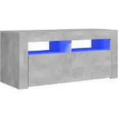 vidaXL Tv-meubel met LED-verlichting 90x35x40 cm betongrijs