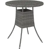 vidaXL Tuintafel 70x70x73 cm poly rattan grijs