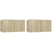 vidaXL Tv-hangmeubelen 2 st 60x30x30 cm sonoma eikenkleurig