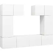 vidaXL 6-delige Tv-meubelset bewerkt hout wit