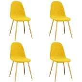 vidaXL Eetkamerstoelen 4 st fluweel mosterdgeel