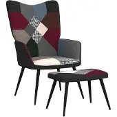 vidaXL Relaxstoel met voetenbank patchwork stof