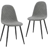 vidaXL Eetkamerstoelen 2 st fluweel lichtgrijs