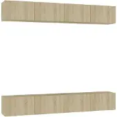 vidaXL Tv-meubelen 4 st 100x30x30 cm bewerkt hout sonoma eikenkleurig