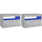 vidaXL Tv-meubelen 2 st met LED-verlichting 60x35x40 cm betongrijs