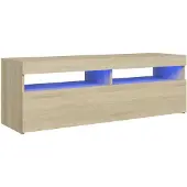 vidaXL Tv-meubel met LED-verlichting 120x35x40 cm sonoma eikenkleurig