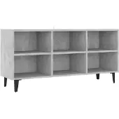vidaXL Tv-meubel met metalen poten 103,5x30x50 cm betongrijs