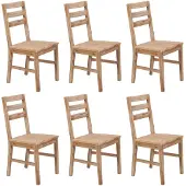 vidaXL Eetkamerstoelen 6 st massief acaciahout