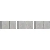 vidaXL Tv-hangmeubelen 3 st 60x30x30 cm betongrijs