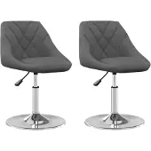 vidaXL Eetkamerstoelen draaibaar 2 st fluweel donkergrijs
