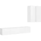 vidaXL 4-delige Tv-meubelset bewerkt hout wit