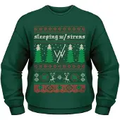 PLASTIC HEAD Sleeping With Sirens Sweater/trui -M- Christmas Trees Groen