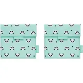 Roll'Eat Snack'n'Go Icons Panda - Herbruikbaar Boterhamzakje en Snackverpakking - Sluiting met klittenband - BPA-vrij - Waterdichte binnenlaag - Wasbaar tot 60°C - 2 stuks