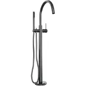 Brauer Gunmetal Edition vrijstaande badmengkraan SET 01 met staaf handdouche en doucheslang gunmetal geborsteld PVD