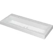 Ink Dock wastafel Polystone met 2 kraangaten 6x100x40cm Glans wit