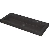Ink Dock Meubelwastafel 100x40cm Quartz - 2 Kraangaten - Zwart - 8718835023348 - Rechthoekig - Wastafels, Meubelwastafels