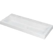 Ink Dock Meubelwastafel 100x40cm Polystone - 2 Kraangaten - Mat Wit - 8718835024246 - Rechthoekig - Wastafels, Meubelwastafels