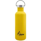 Laken RVS fles 1L Basic Steel Bottle Geel - Steel Cap - - roestvrijstaal - waterfles - drinkfles