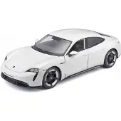Bburago Speelgoedauto Porsche Taycan Wit 1:24/20 X 8 X 6 Cm - Speelgoed Auto's