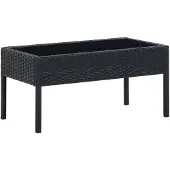 vidaXL Tuintafel 75x40x37 cm poly rattan zwart