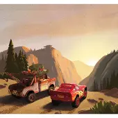 Overig Fotobehang Cars Sundown - Meerkleurig - 2,80m X 300cm