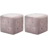 vidaXL Nachtkastjes 2 st 30x30x30 cm fluweel roze